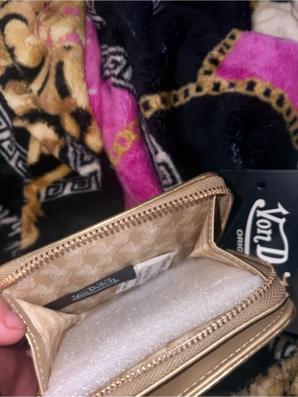 Von Dutch Gold Studded Card & Key Holder